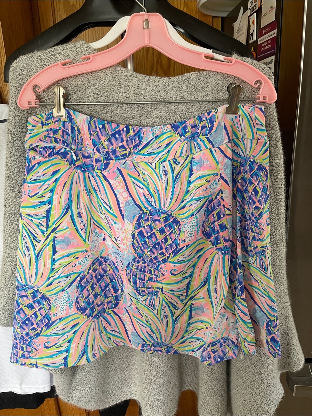 Lulu B Pineapple Tropical Print Skort Women’s XL Golf Skirt